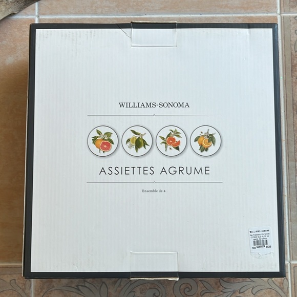 4-WILLIAMS SONOMA Citrus FRUIT BEES Salad Plates LEMONS LIME GRAPFRUIT ORANGE 9" - Picture 3 of 11